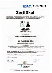 Zertifikat Qualitätsmanagementsystem